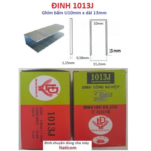 Ghim J1013 hộp 5000 cây đinh U1013 dùng bấm ván gỗ giấy
