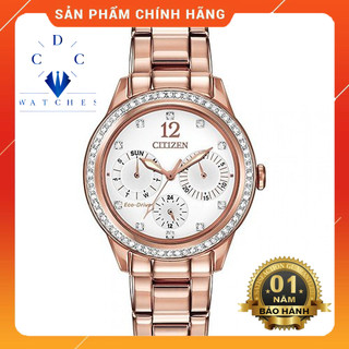 Đồng hồ nữ eco-drive dây kim loại fd2013-50a