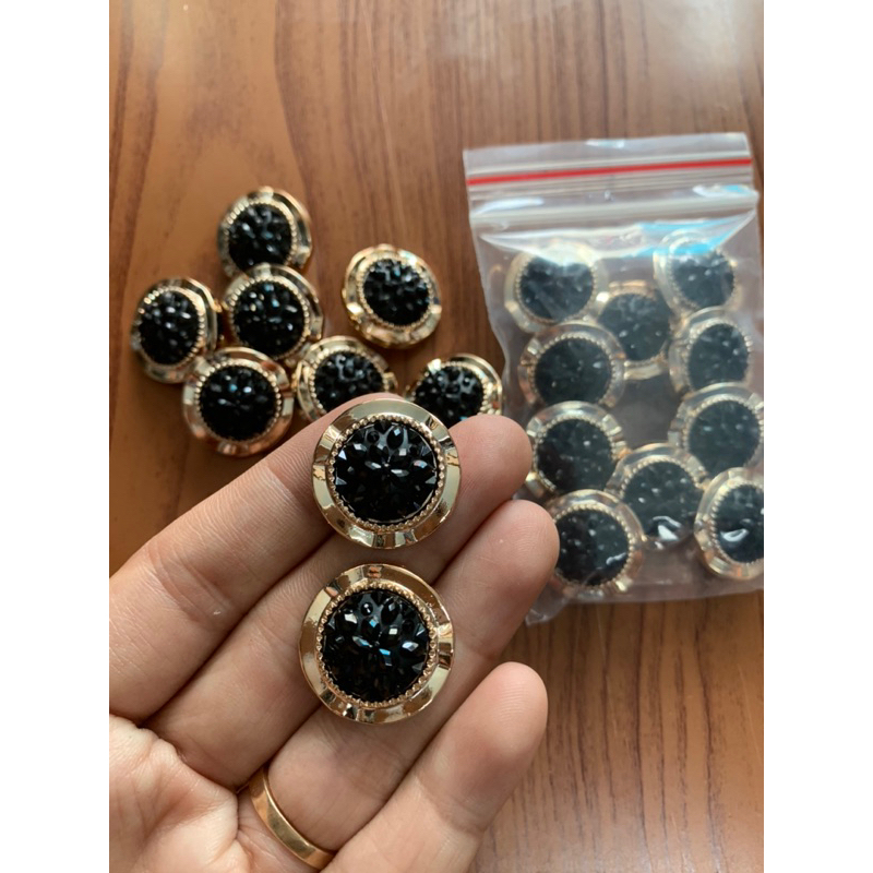 Set 10 nút kim sa đen kết áo vest siêu đẹp size 2.4cm
