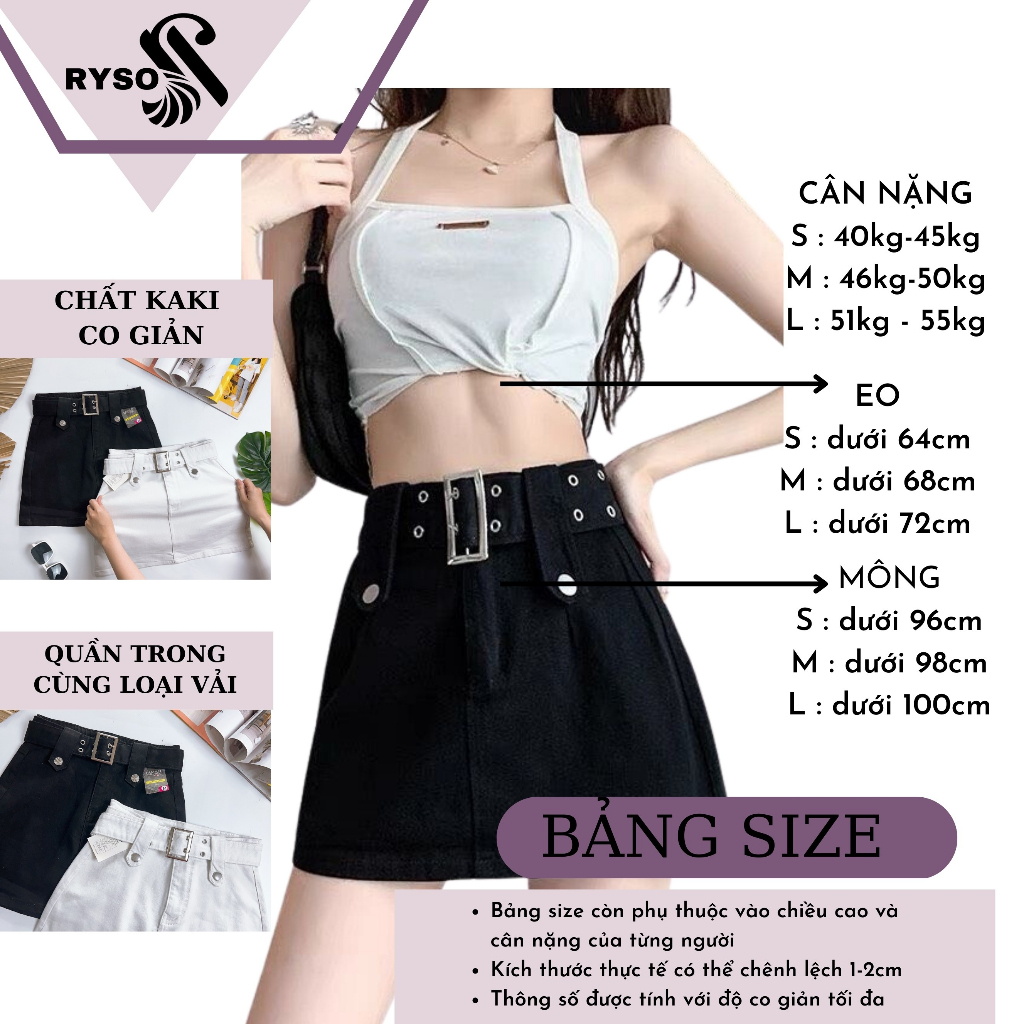 Chân váy KAKI RYSO FASHION phối thắt lưng chất cao cấp