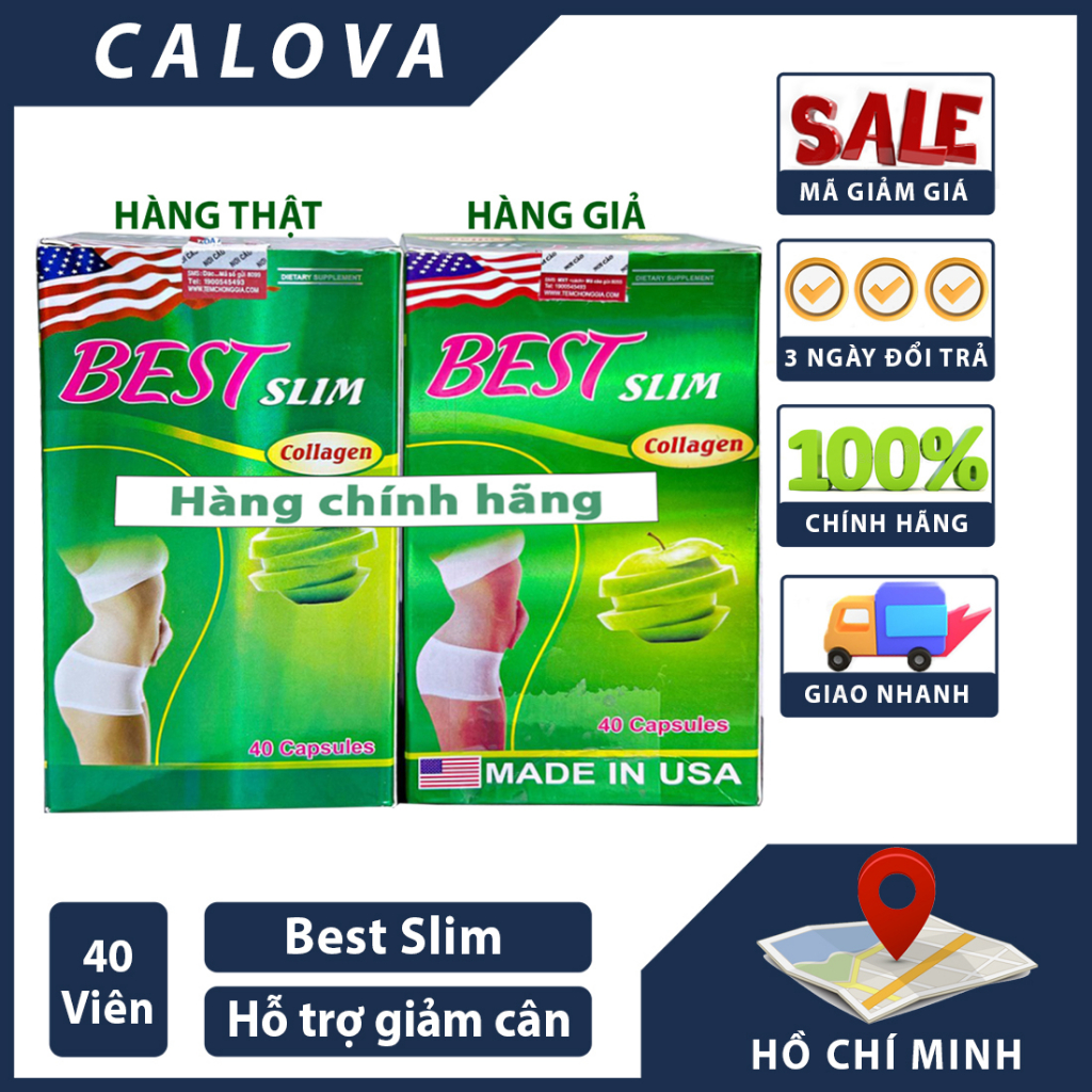 Giảm cân Best Slim Collagen⚡HÀNG CHÍNH HÃNG⚡Hộp40viên-An toàn, không mệt, không tác dụng phụ-MINH QUÂN ..
