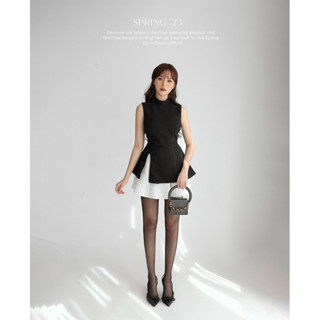  Áo cổ lọ dáng xoè - Anna top - RED BEAN 