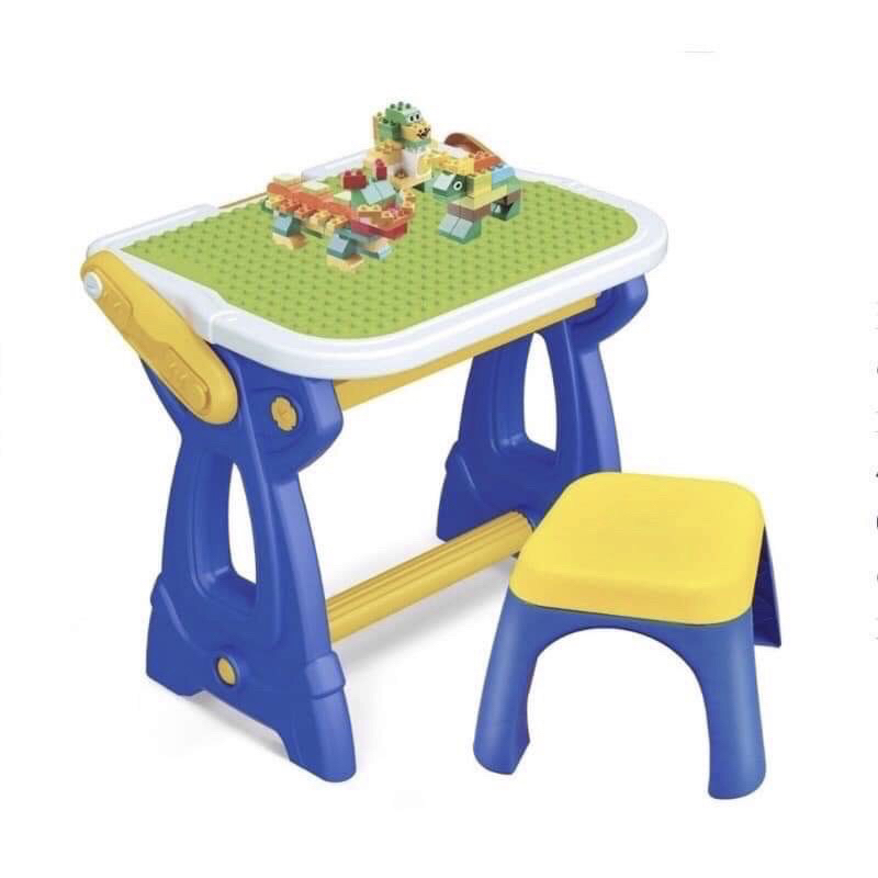 Có quà tặng - Bộ bàn ghế lego 2in1 kèm bảng vẽ -HKM Monny