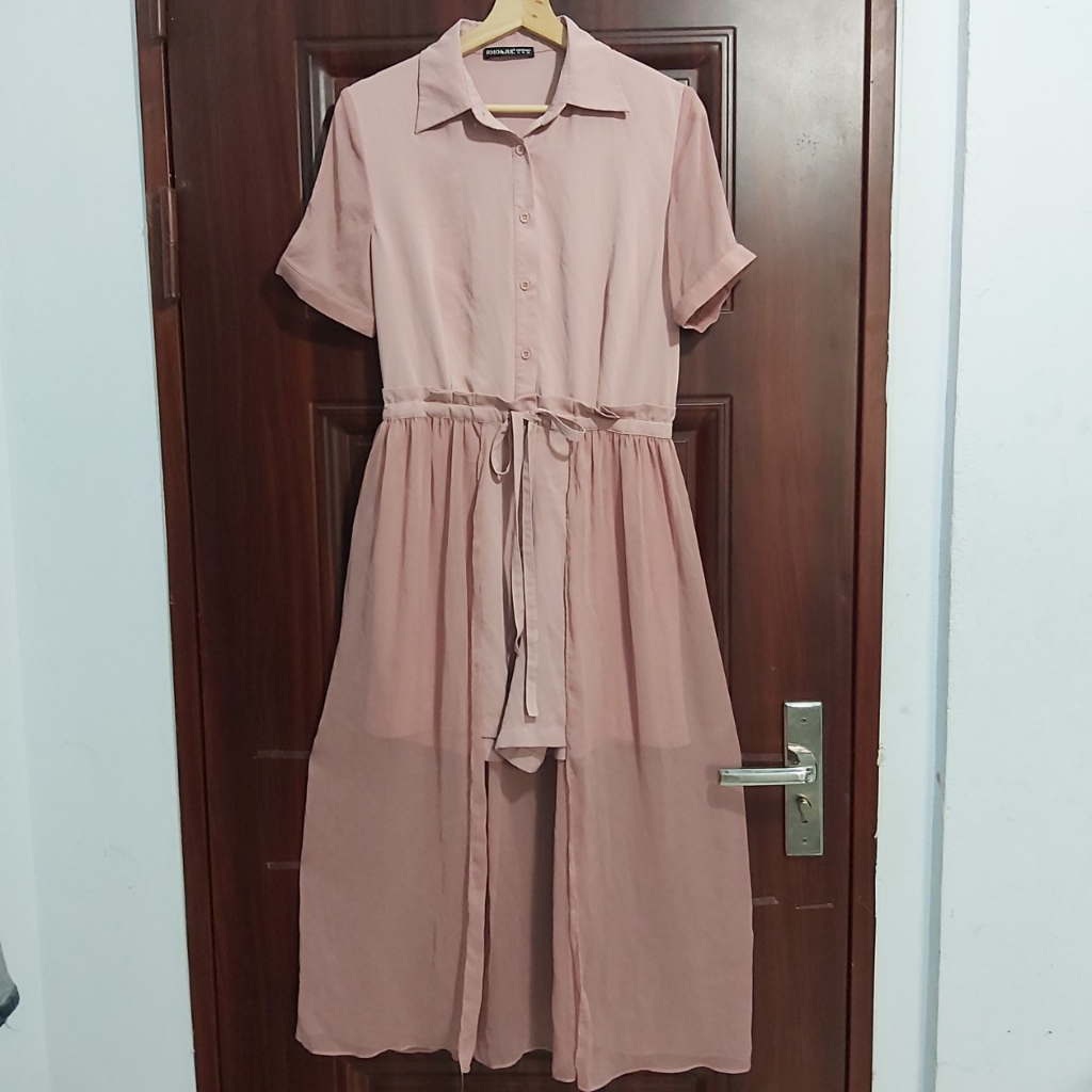 Jump voan phối cổ sơ mi cực lạ Váy 2hand
