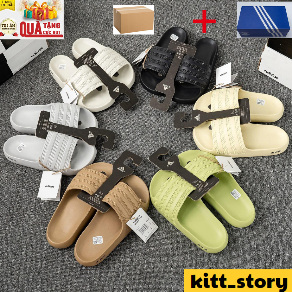 Dép Adidas Adilette AYoon, Dép Quai Ngang Nam Nữ Ayoon slide Hàng Cao Su Mềm Êm Chân Cao Cấp Full Bill Box