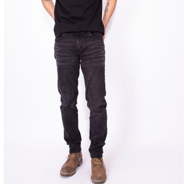 Quần jean nam LAB+ COTTONLAB quần bò vải denim màu xám đen cao cấp co dãn form Slim LAB1001 | BigBuy360 - bigbuy360.vn