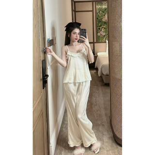 Bộ lụa dây đơn giản mặc hè, lụa mềm ,mịn, mát