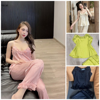 Bộ lụa dây đơn giản mặc hè, lụa mềm ,mịn, mát