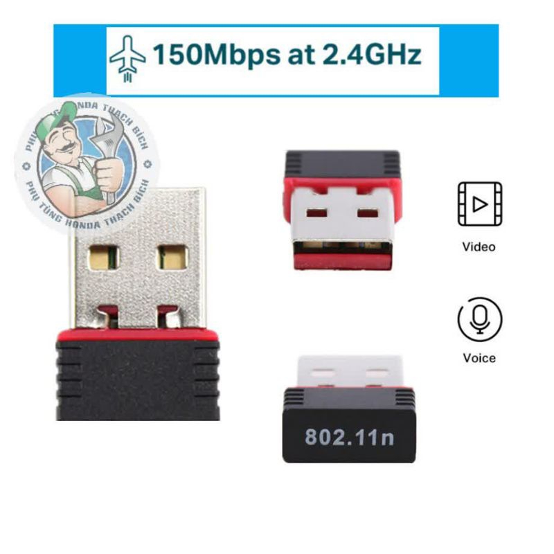 USB thu sóng Wifi 802.11N 150Mbps dành cho Laptop, PC, Máy tính bàn