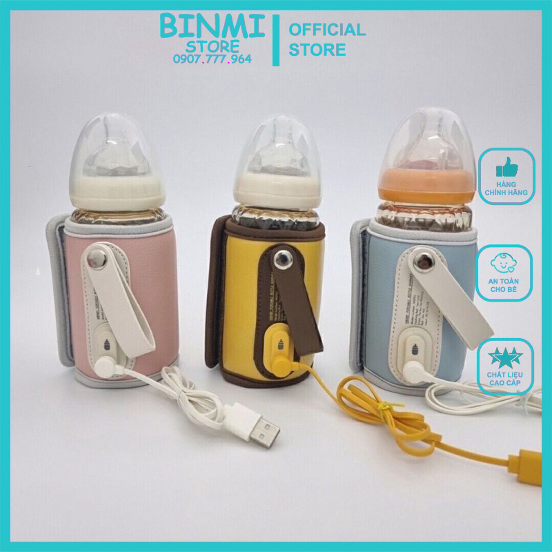 Túi Ủ Bình Sữa Di Động Cho Bé Bằng Da Mbaby Cao Cấp