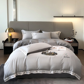 Bộ Chăn Ga Gối Phi Lụa Dream city Ruetique Nhập Khẩu,Set 4 món vỏ chăn