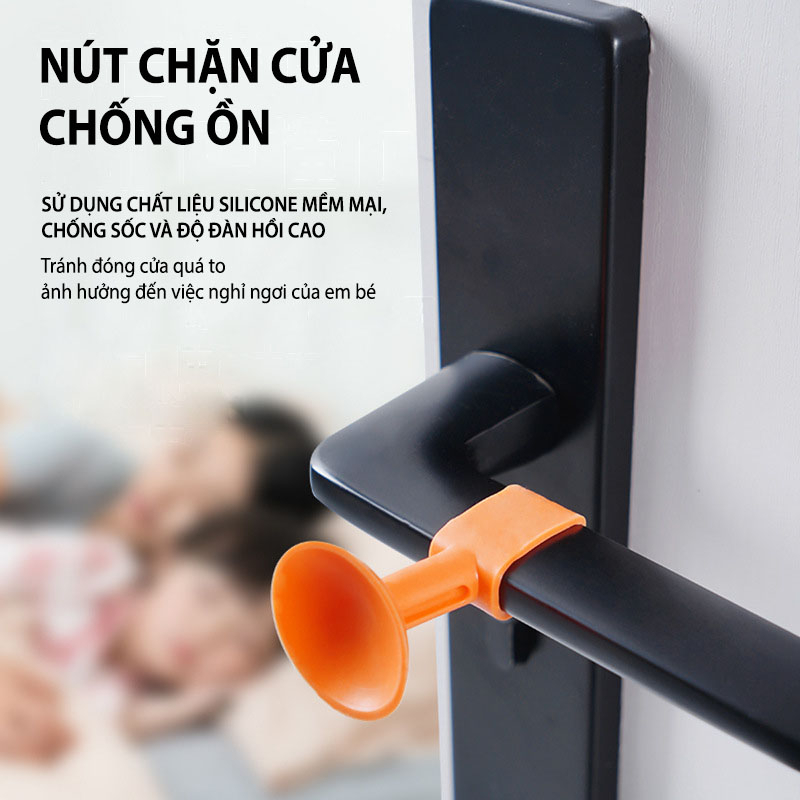 Nút cao su cài tay nắm cửa hút tường tránh va đập mạnh, chống ồn, chặn cửa đa năng bảo vệ bé Yoota BaBy