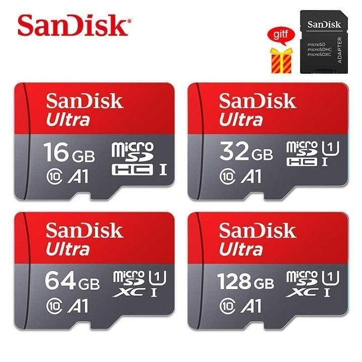 Thẻ nhớ Sandisk tốc độ cao dung lượng lớn microsd ultra a1 class 10 16gb/32gb/64gb/64gb - Tặng đầu đọc thẻ