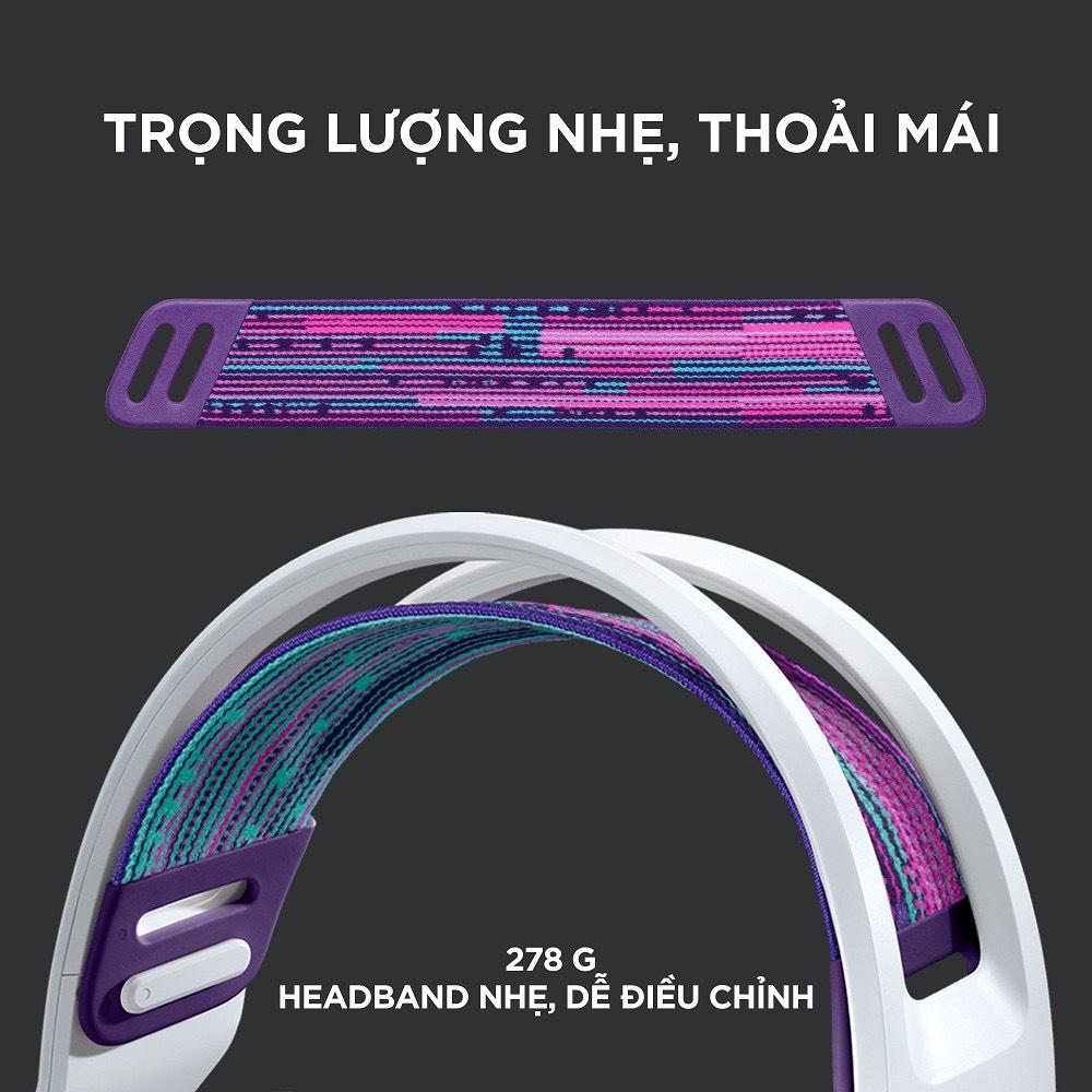 Tai nghe game không dây Logitech G733 Lightspeed RGB, màn loa Pro-G, Mic Blue Voice
