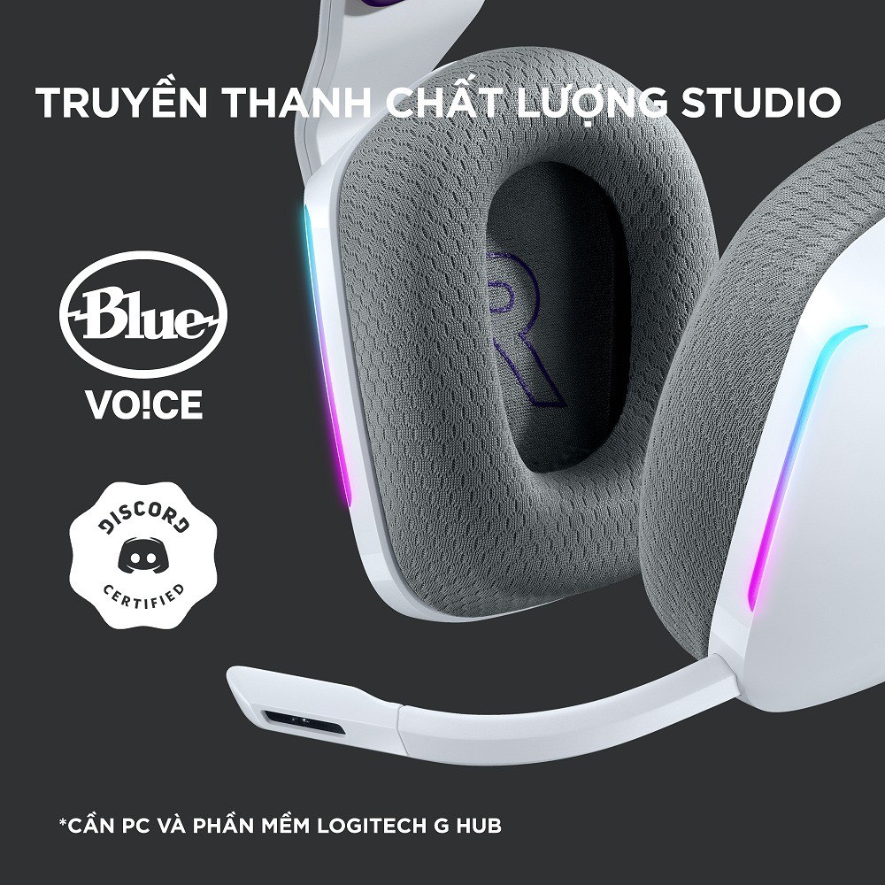 Tai nghe game không dây Logitech G733 Lightspeed RGB, màn loa Pro-G, Mic Blue Voice