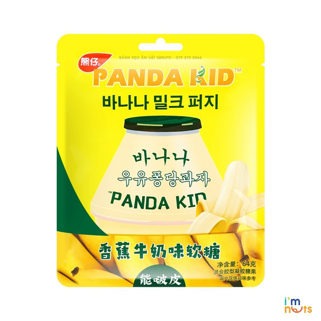 Kẹo chuối nhân sữa chua Hàn Quốc Panda Kid gói 192G