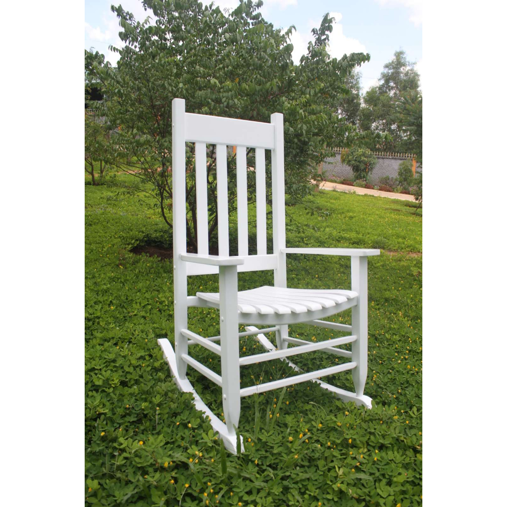 Ghế bập bênh gỗ (Rocking Chair) màu trắng
