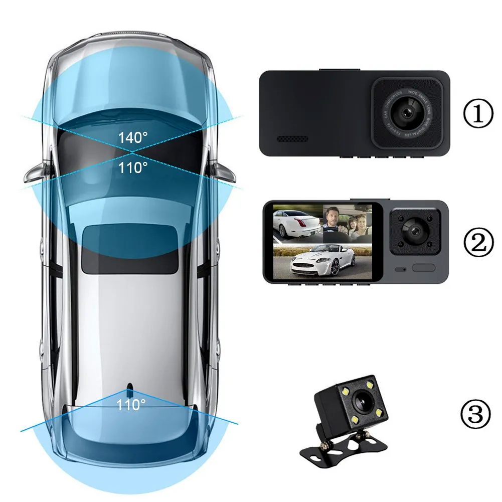 Camera Hành Trình 1080P 3 Mắt S10 Cho Ô Tô