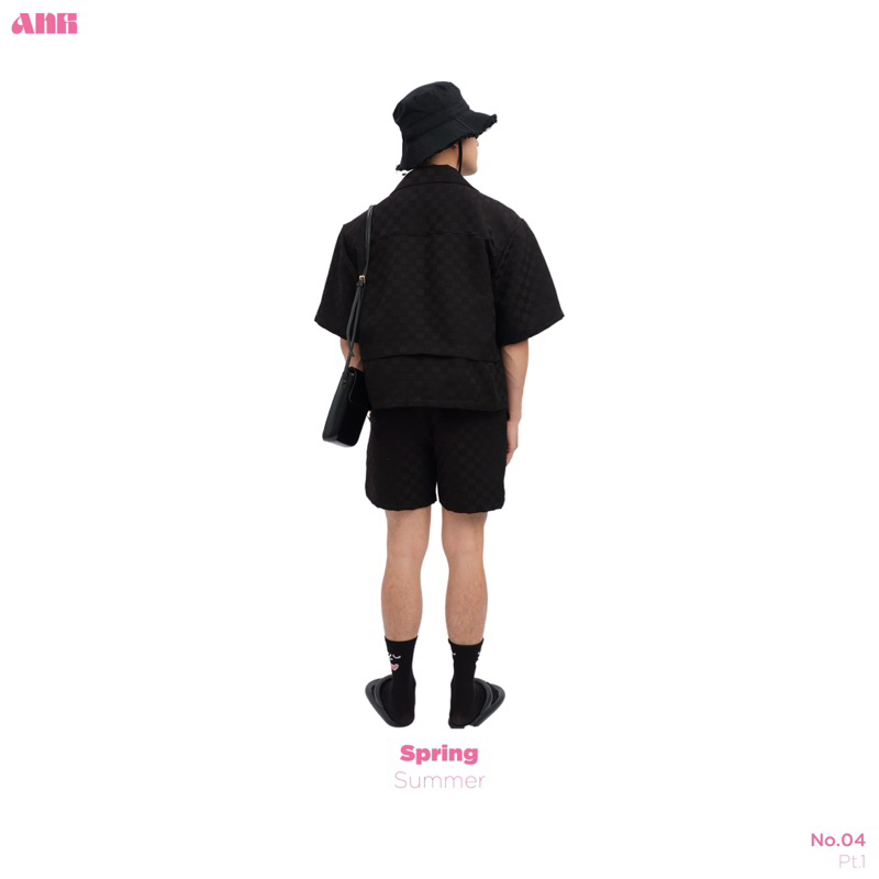 QUẦN NGẮN LƯNG THUN “LAZY SHORTS” UNISEX - ĐEN - ANH STUDIO