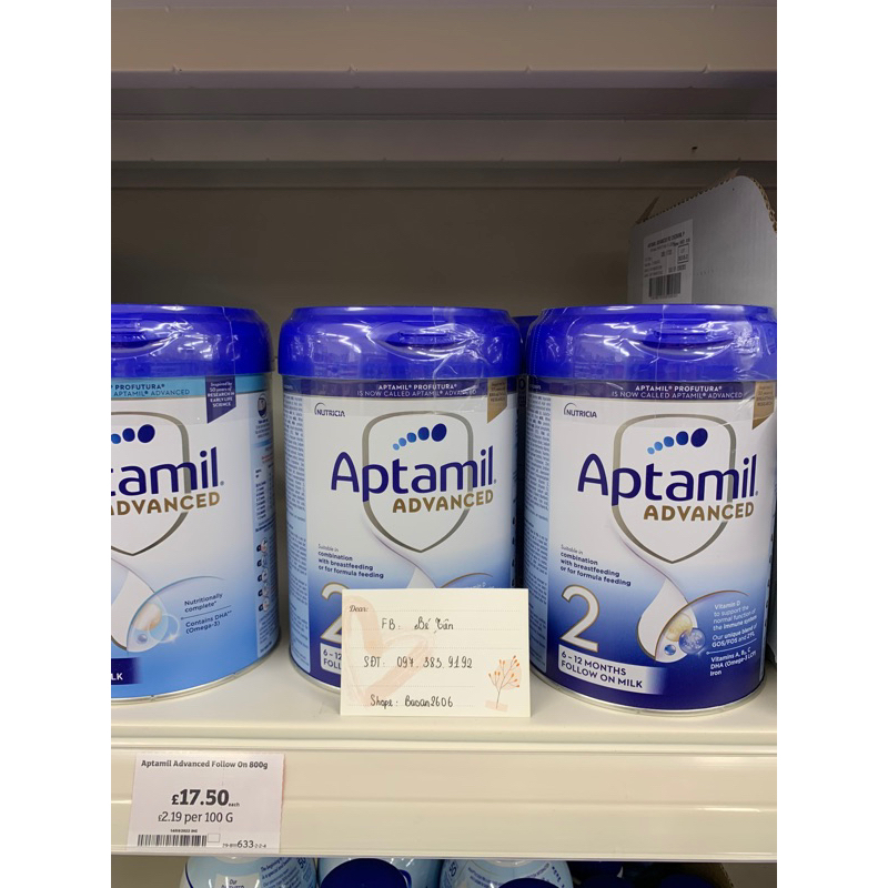 Sữa Aptamil Advanced Profutura bạc của Anh 800g  Mẫu mới giá nguyên thùng 4 Hộp