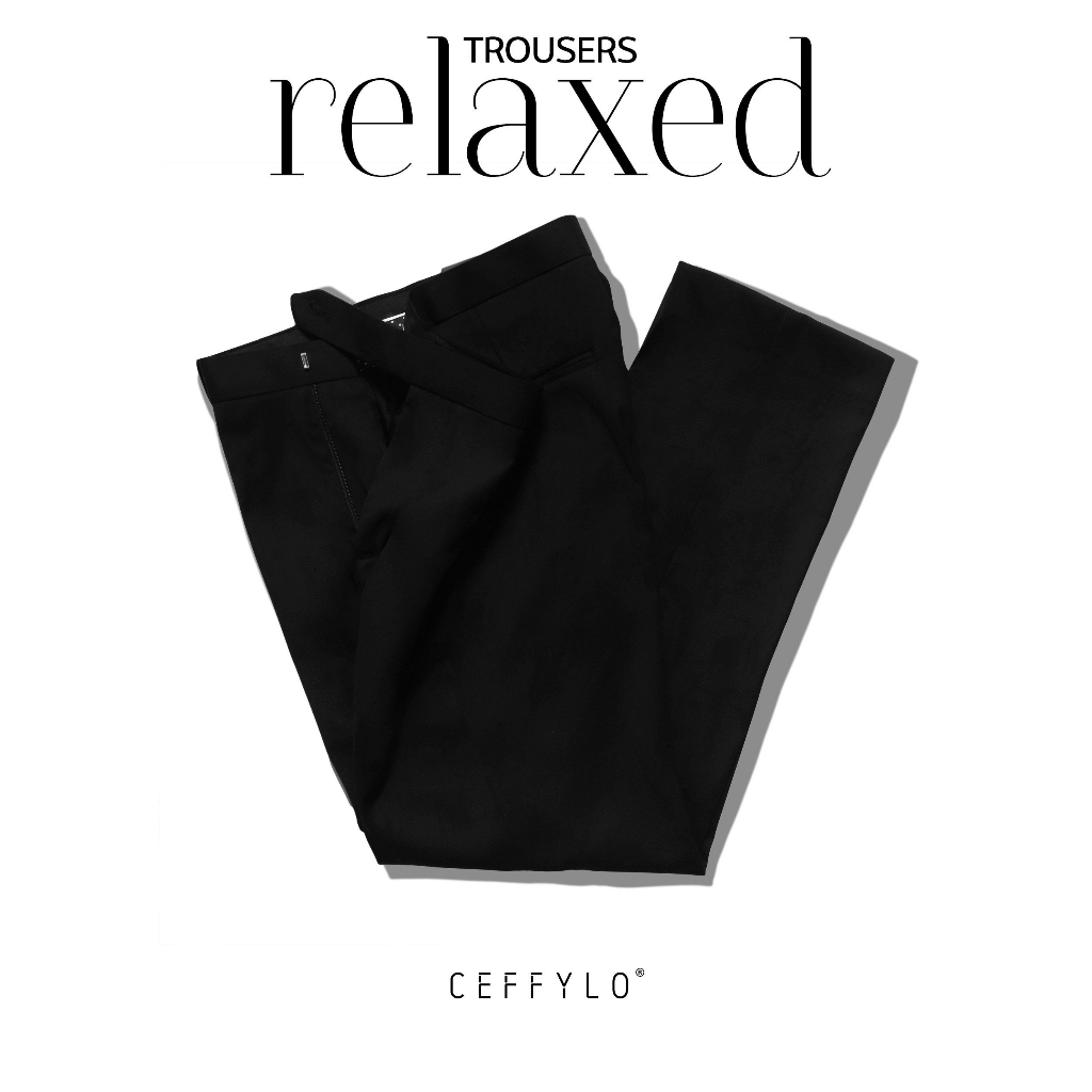 Quân Âu Nam Ống Đúng Dáng Suông Màu Đen CEFFYLO , Chất Liệu Cotton Cao Cấp - CEFFYLO