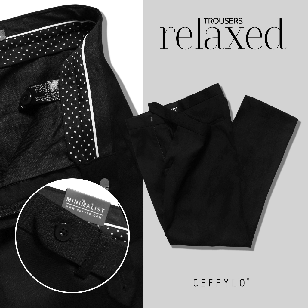 Quân Âu Nam Ống Đúng Dáng Suông Màu Đen CEFFYLO , Chất Liệu Cotton Cao Cấp - CEFFYLO