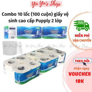 Combo 10 lốc giấy vệ sinh cao cấp pupply 2 lớp