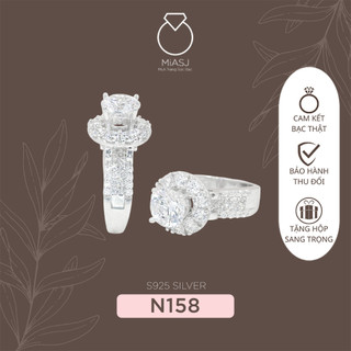 Nhẫn bạc ý hột cao s925 cao cấp ms n158
