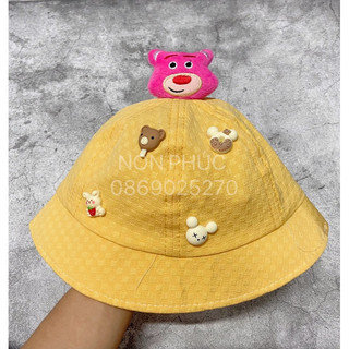 [Bé 1-3tuổi]MŨ VÀNH GẤU DÂU CHO BÉ ĐÁNG YÊU