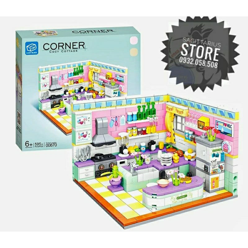 Bộ Xếp Hình non-Lego Zhegao Lắp Ráp Bếp & Phòng Ngủ Cho Bé Gái