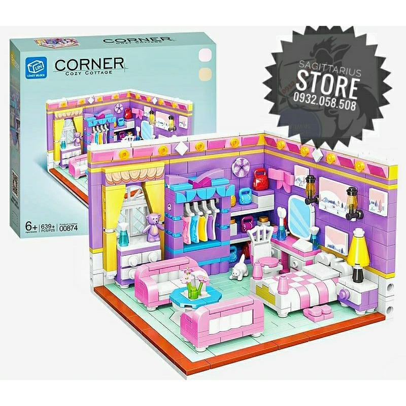 Bộ Xếp Hình non-Lego Zhegao Lắp Ráp Bếp & Phòng Ngủ Cho Bé Gái