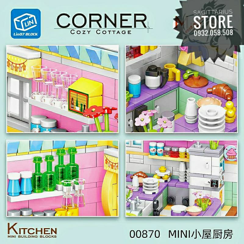 Bộ Xếp Hình non-Lego Zhegao Lắp Ráp Bếp & Phòng Ngủ Cho Bé Gái