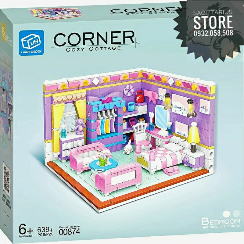 Bộ Xếp Hình non-Lego Zhegao Lắp Ráp Bếp & Phòng Ngủ Cho Bé Gái