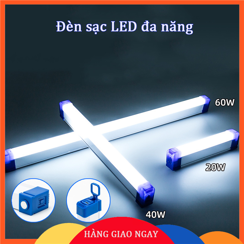 Đèn tích điện, đèn led điện cao cấp SHOPNHATPHONG công suất 20W,40W,60W,3 chế độ sáng,kèm dây sạc usb,2 đầu có nam châm