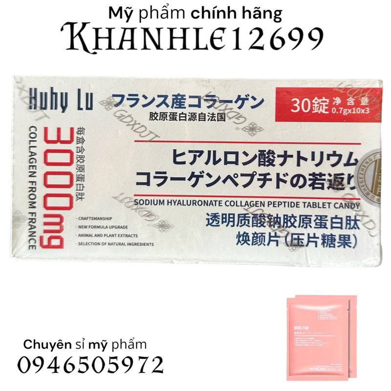 VIÊN UỐNG COLLAGEN CẤY TRẮNG HUHYLU-NMN 3000