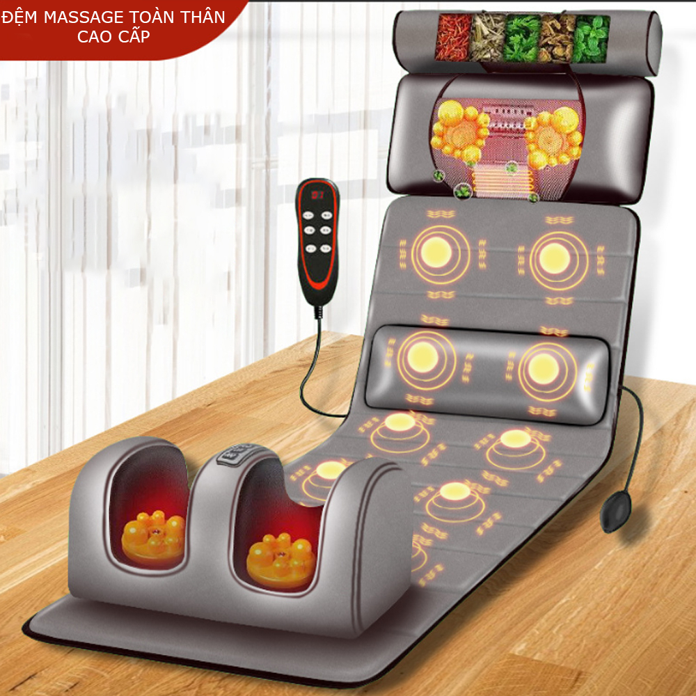 Đệm massage toàn thân các vùng loại Thảm điện massge sưởi hồng ngoại Da PU cao cấp