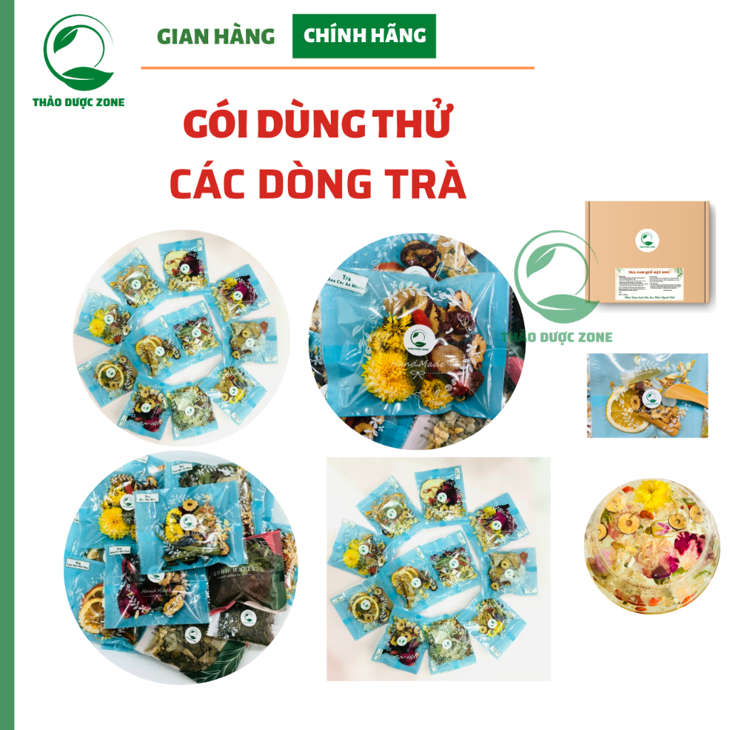 GÓI DÙNG THỬ_Các Trà Thảo Mộc (Dưỡng Nhan, Cam Quế Mật Ong, Đông Trùng Hạ Thảo, Táo Detox, Atiso, Hoa Cúc, Hoa Hồng...)