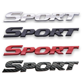 Team dán 3d kim loại hình chữ sport trang trí xe ô tô 17*2.5cm