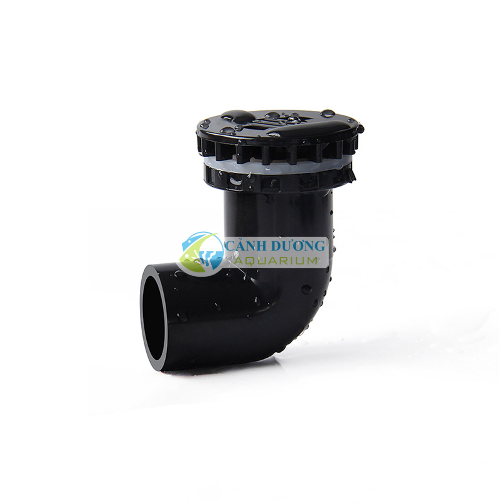 Nấp hút đáy, xả đáy, xả lọc chữ L màu đen ĐEN U-PVC Phi 32-25-20 chuyên dùng cho hồ cá