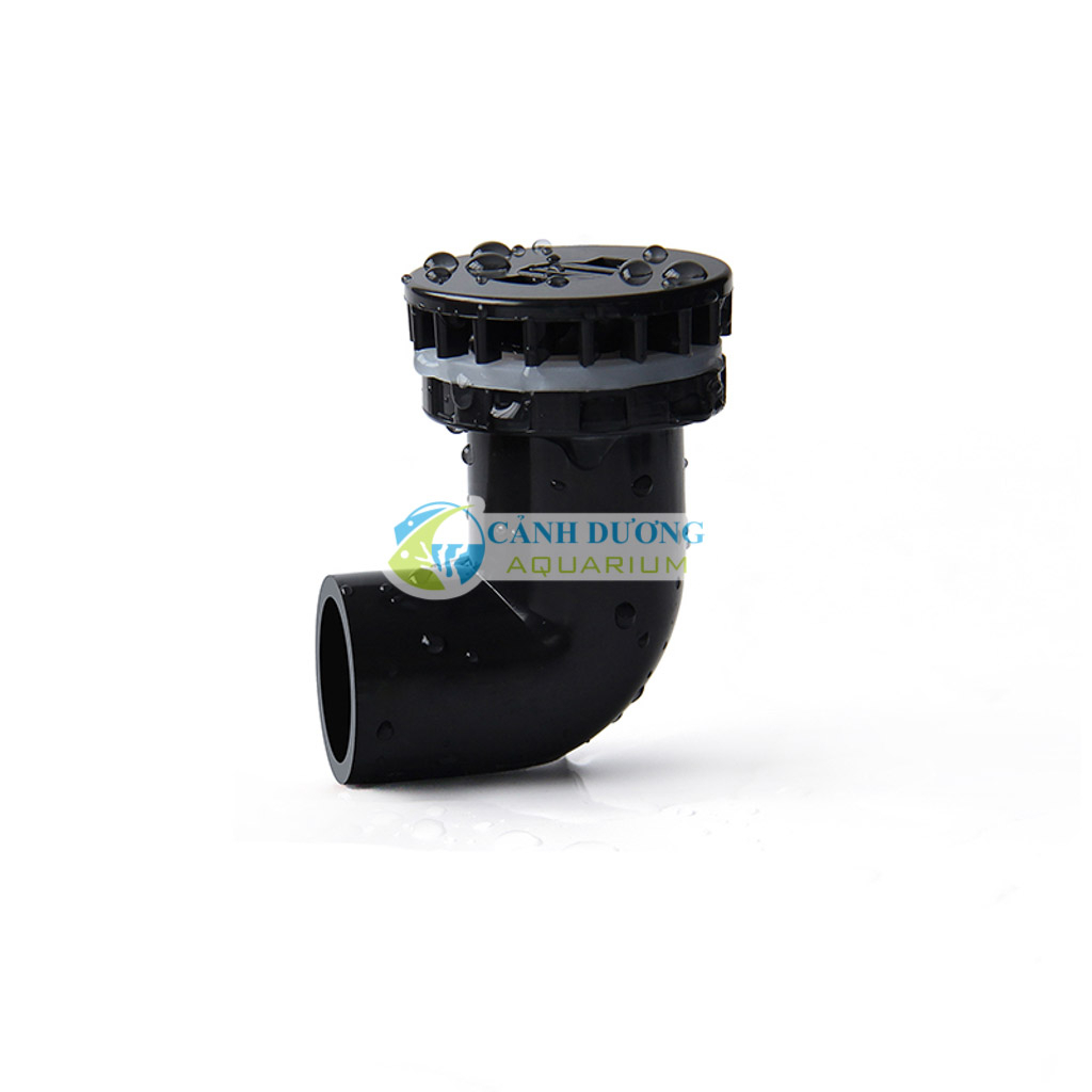 Nấp hút đáy, xả đáy, xả lọc chữ L màu đen ĐEN U-PVC Phi 32-25-20 chuyên dùng cho hồ cá