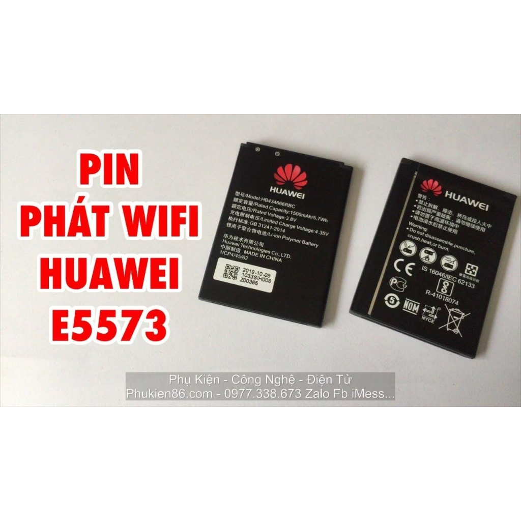 PIN BỘ PHÁT WIFI 4G TỪ SIM E5573 - PIN DUNG LƯỢNG CAO 1500MAH - BH 1 THÁNG