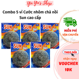 Combo 5 vỉ cước nhôm chà xoong nồi, cước rửa chén sun cao cấp siêu sạch