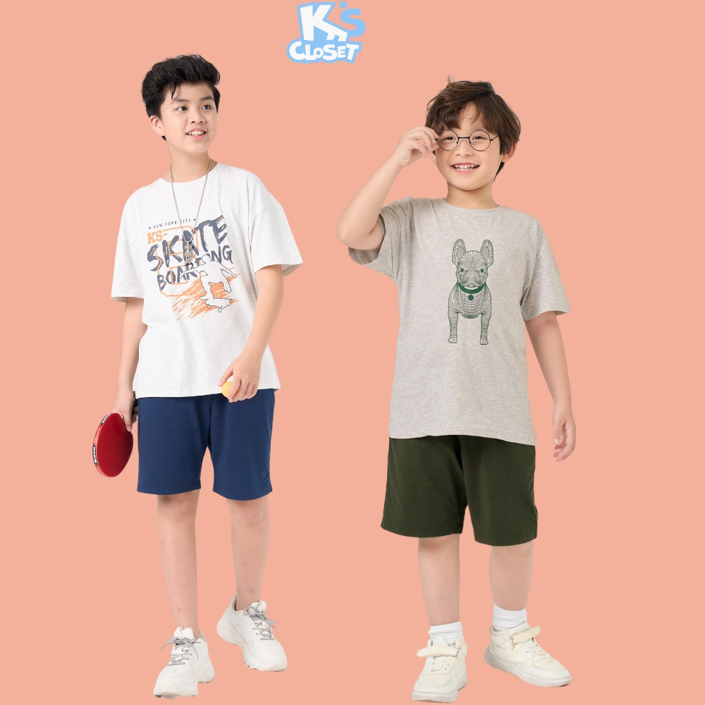 Bộ quần áo cộc tay K'S CLOSET hình vui nhộn cho bé trai (2 10 tuổi) OL12THS/ E021TWS/E032TWS/E071TWS/KT49THS