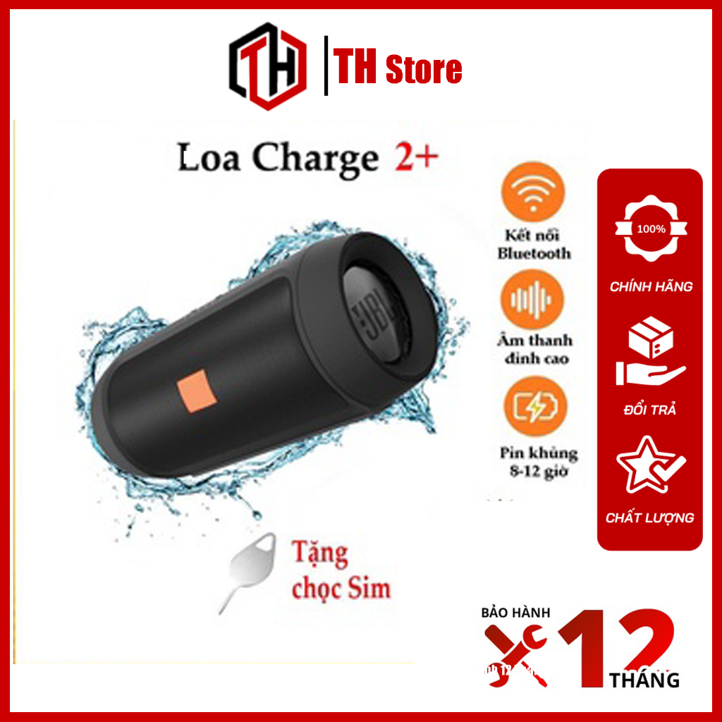 Loa Bluetooth Không Dây Cầm Tay Charge 2+ Âm Hay Bass Mạnh Mẽ - Có Cổng Cắm USB Thẻ Nhớ - Chống Nước - Pin Trâu