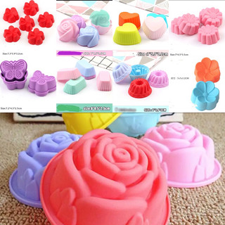 Khuôn silicon cupcake tròn, tim, sao, sứ, hoa hồng 7cm
