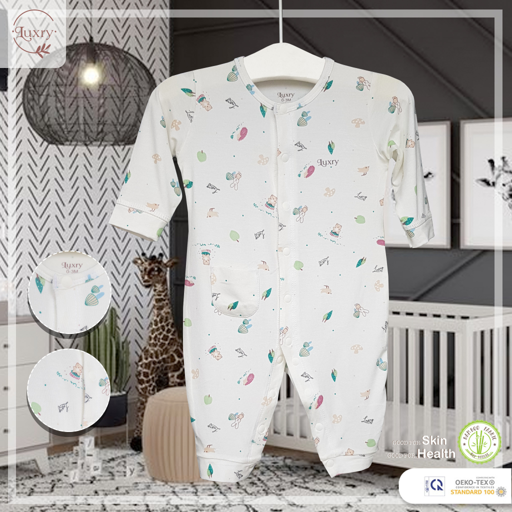 Bộ body dài họa tiết Luxry siêu mềm mịn cho bé