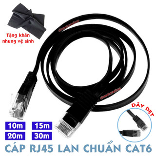 Cáp LAN RJ45 Chuẩn CAT6 Đầu Dẹt Chống Rối Đi Dây Siêu Gọn 10 15 20 30 MÉT