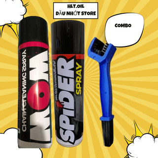 Combo vệ sinh sên Wow 600ml + dưỡng sên Spider 600ml kèm bàn chả chà sên