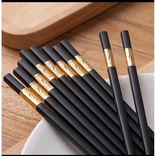 Đũa nhựa khảm vàng