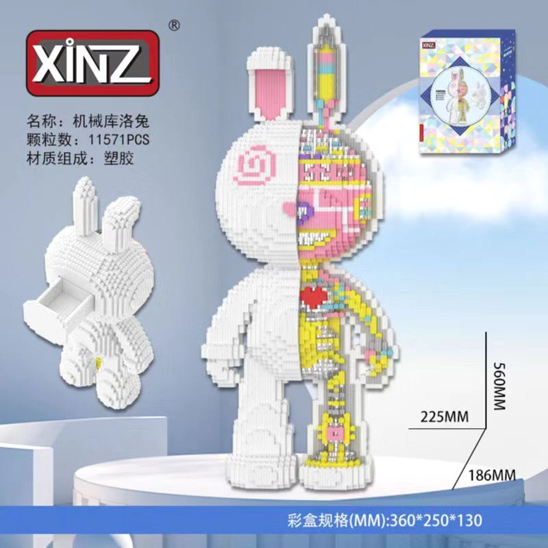 Mô hình lắp ráp thỏ Momo cao 55cm hãng Xinz- Mô hình lắp ráp 3D thỏ